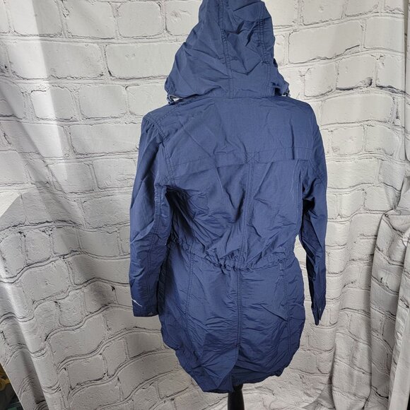 Eddie Bauer Womens S Blue Adventurer Hiking Rain Jacket Long Coat Casual - Picture 8 of 11